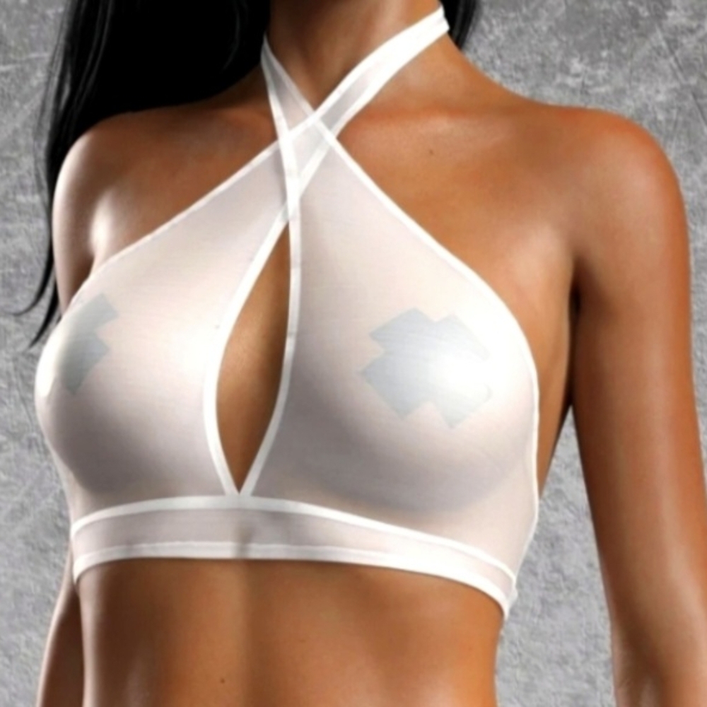 Candy CATZ White Halter Bralette